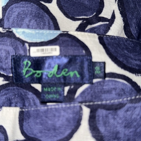 Boden Women’s Size US 4 UK 8 Linen Blue Cirle Print A Line Lined Skirt - Picture 10 of 10